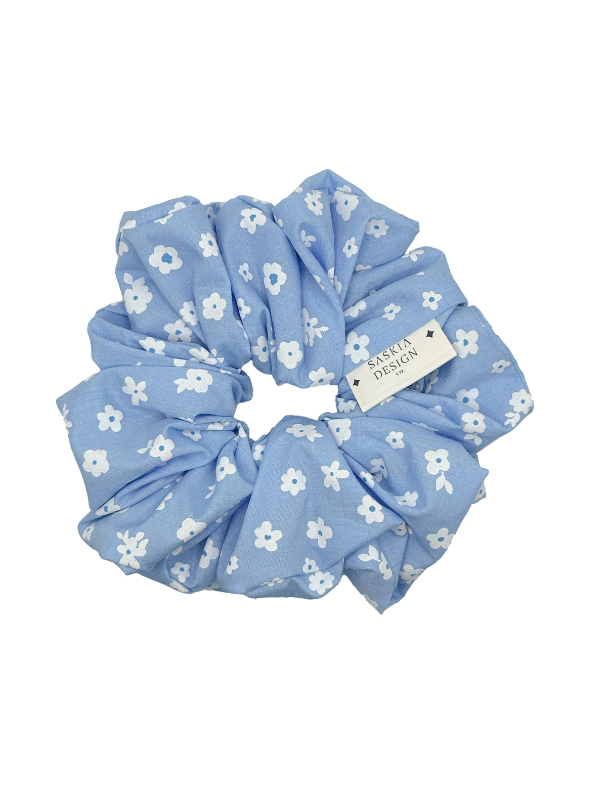 Sky Blossom Cotton Scrunchie
