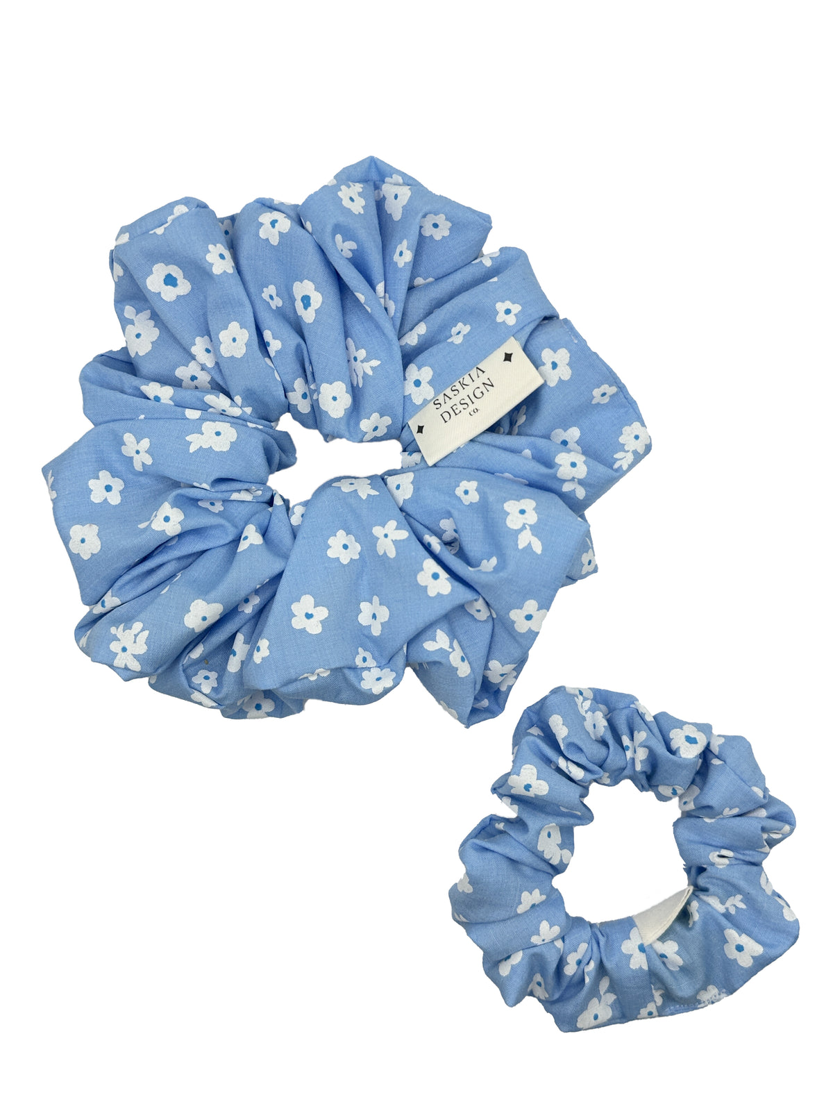 Sky Blossom Cotton Scrunchie