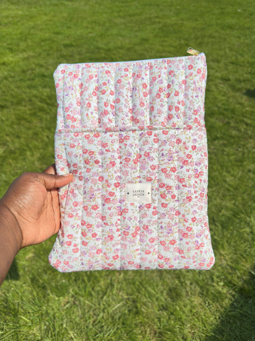 Peony Quilted Book Sleeve