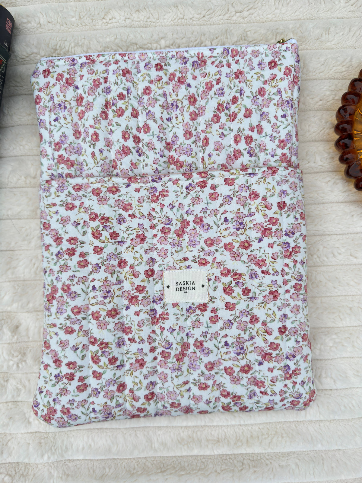 Peony Quilted Book Sleeve