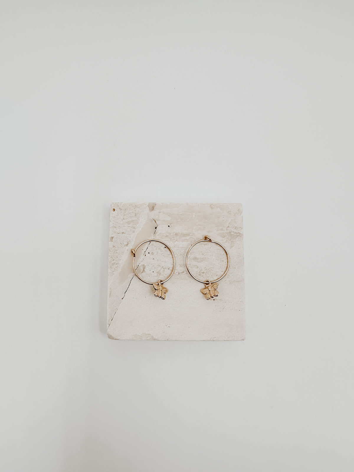 Butterfly Wire Hoop Earrings