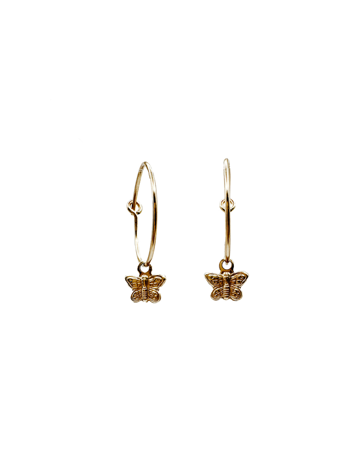 Butterfly Wire Hoop Earrings