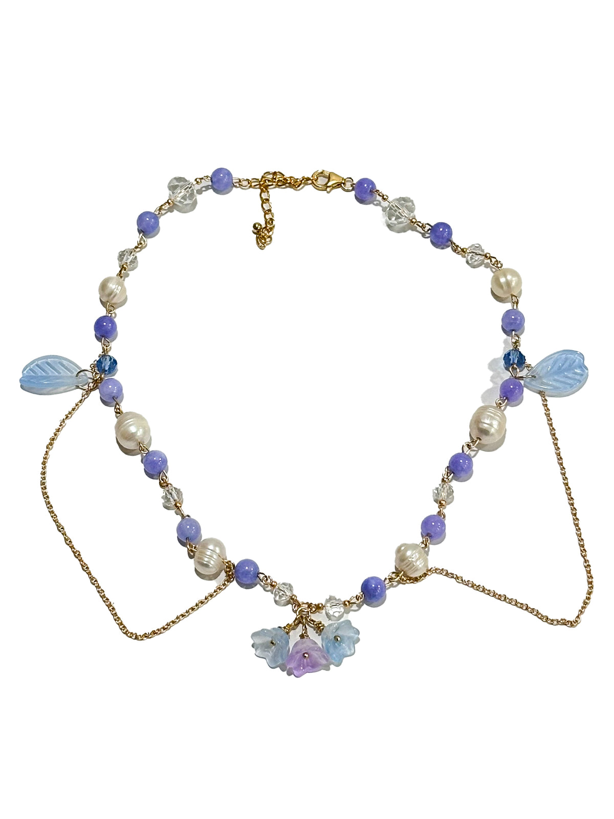Cerulean Blossoms Tiered Necklace