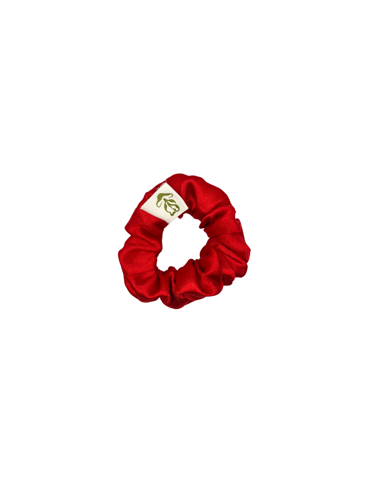 Cherry Satin Scrunchie