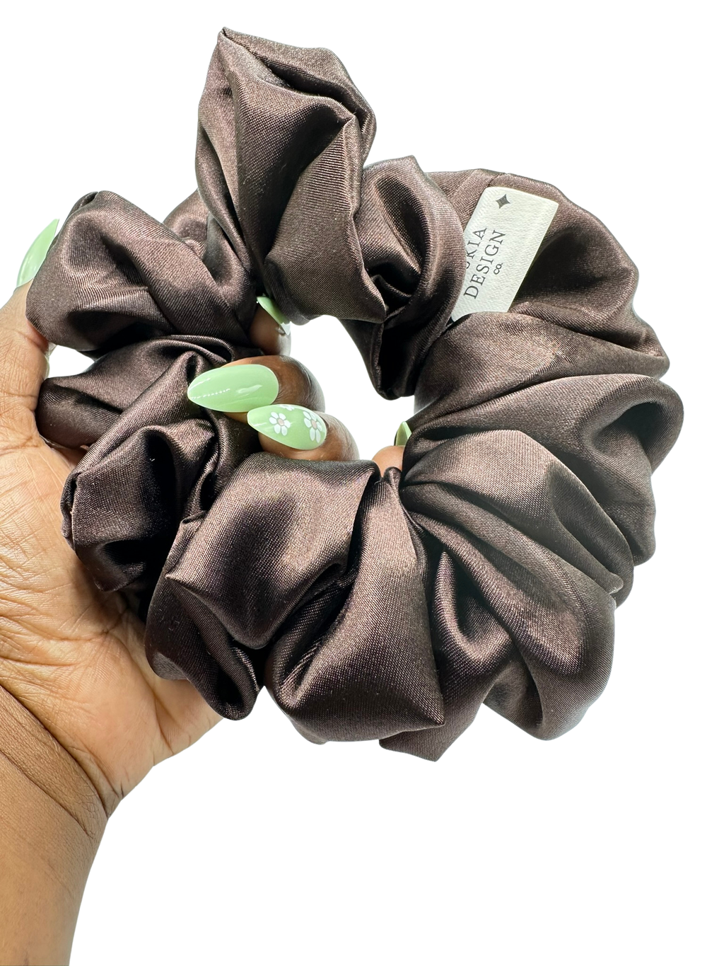 Chocolate Satin Scrunchie