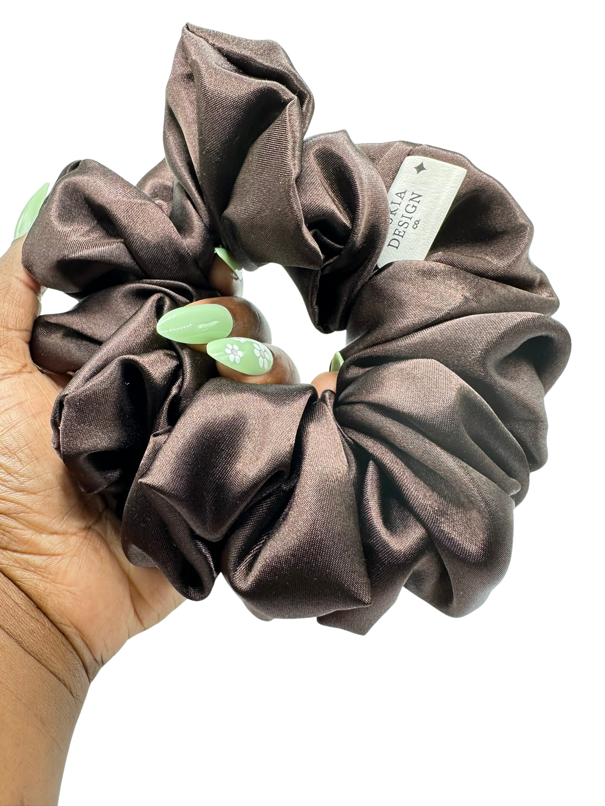 Chocolate Satin Scrunchie