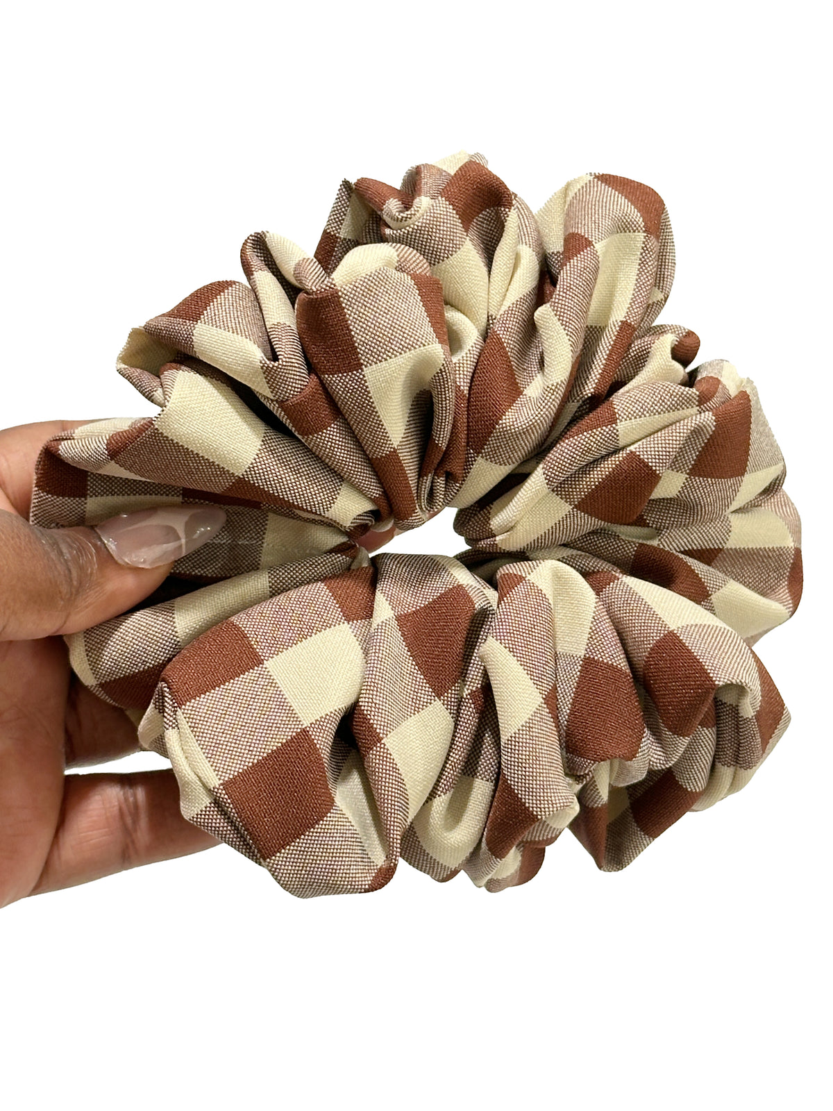Cozy Gingham Scrunchie
