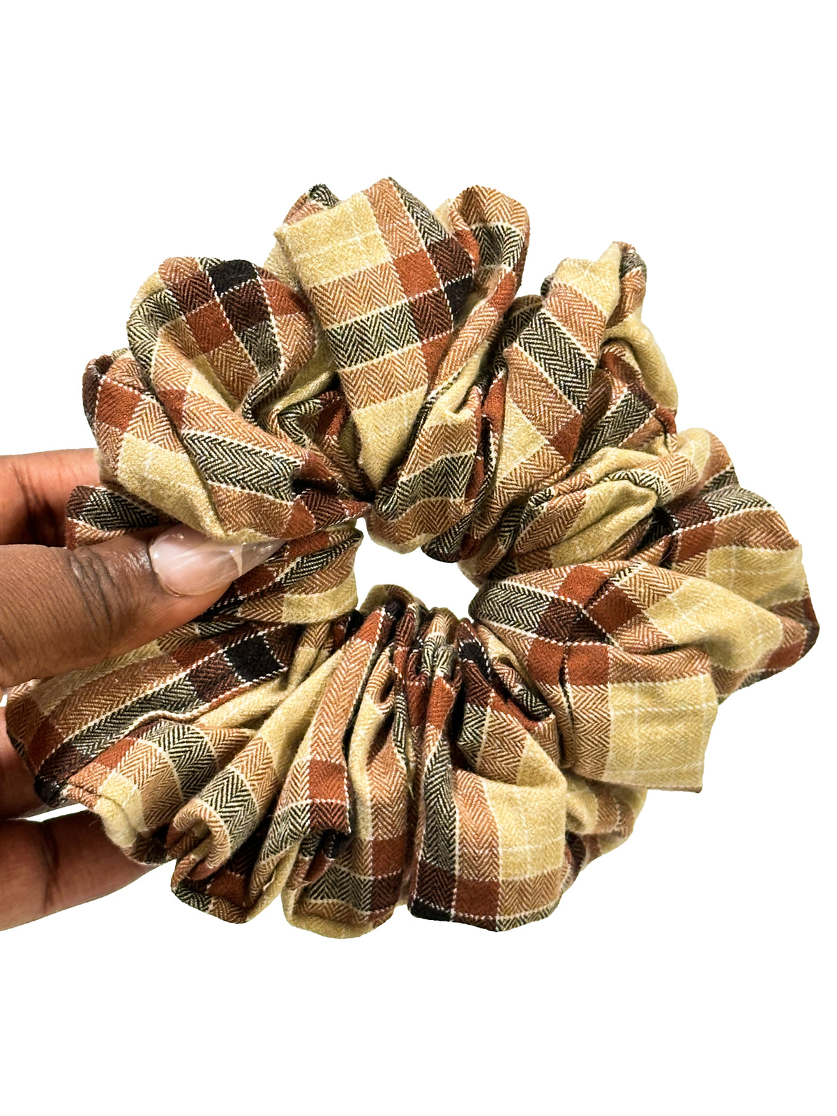 Warm Plaid Scrunchie