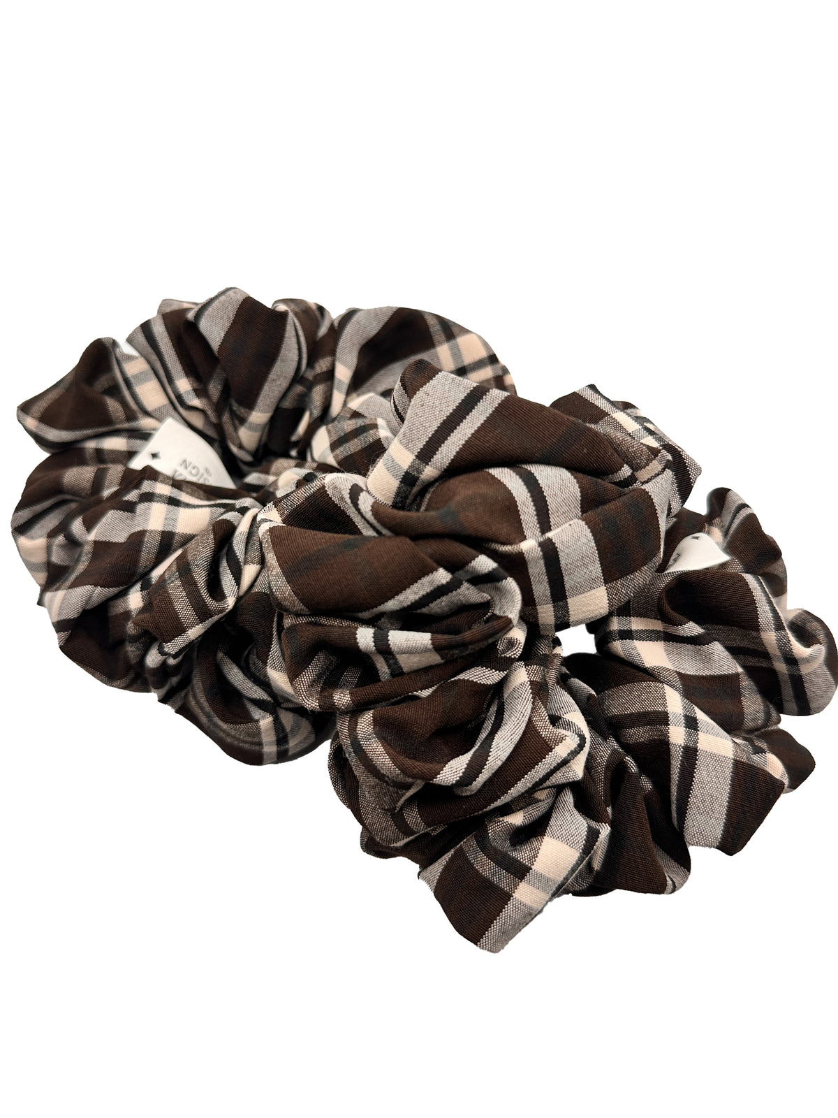 Midnight Plaid Cotton Scrunchie