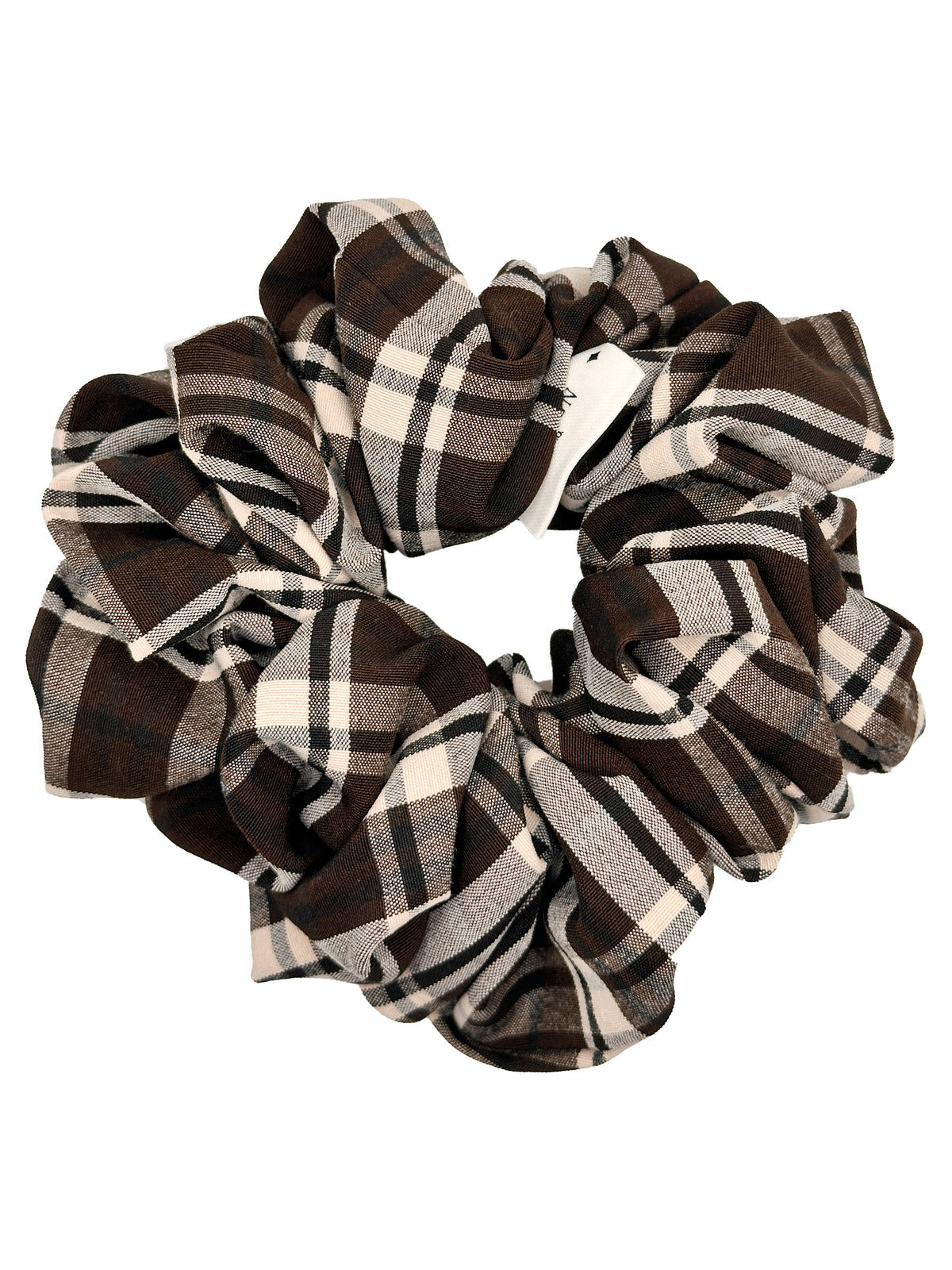 Midnight Plaid Cotton Scrunchie