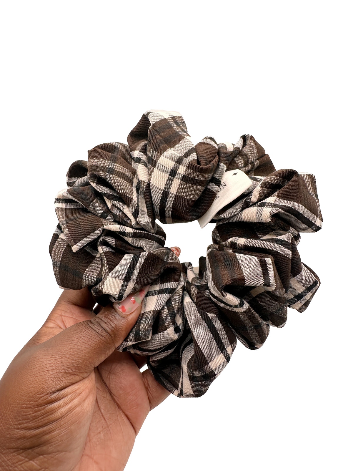Midnight Plaid Cotton Scrunchie