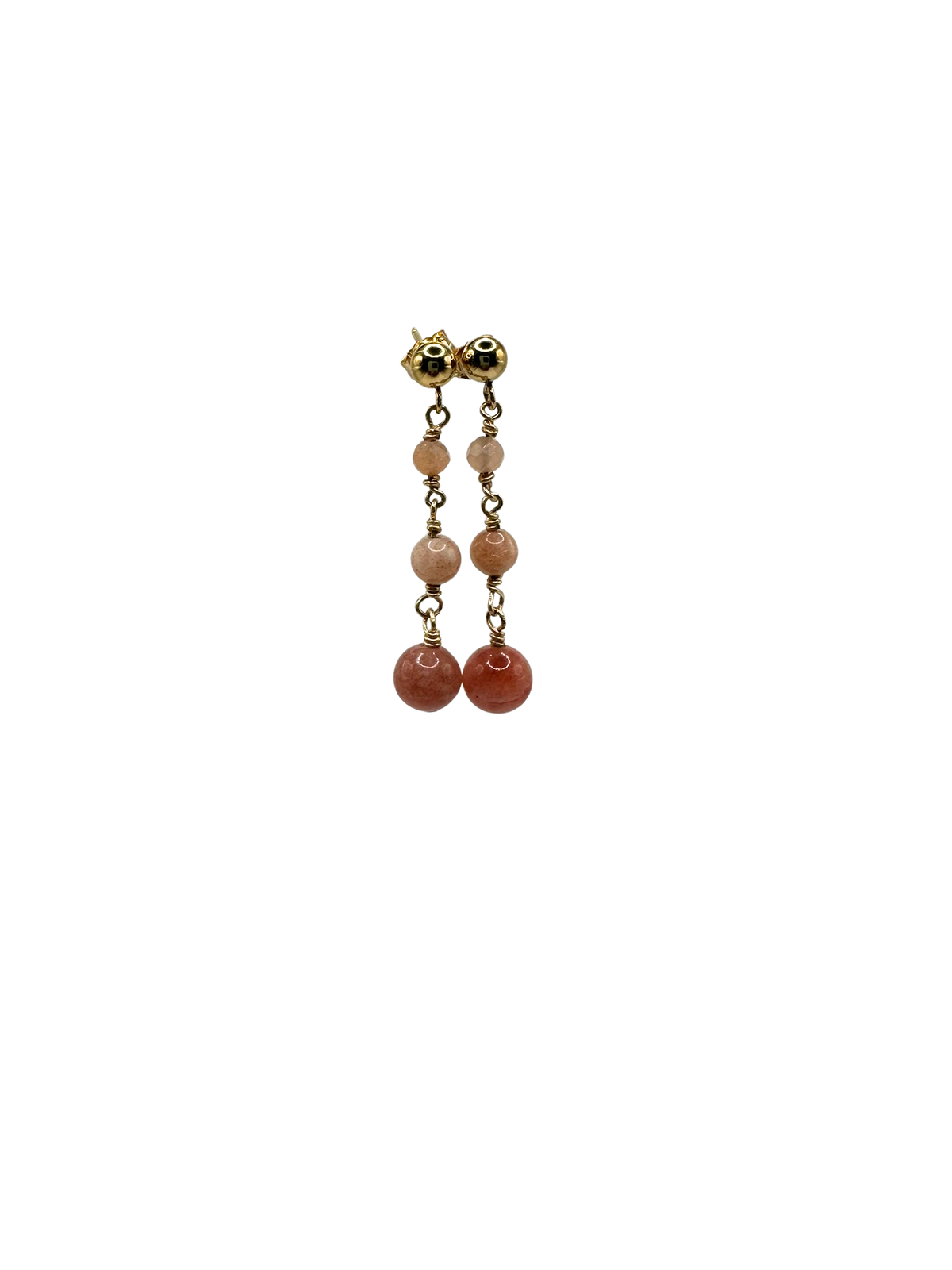 Gold Filled Sunstone - Dangle Stud