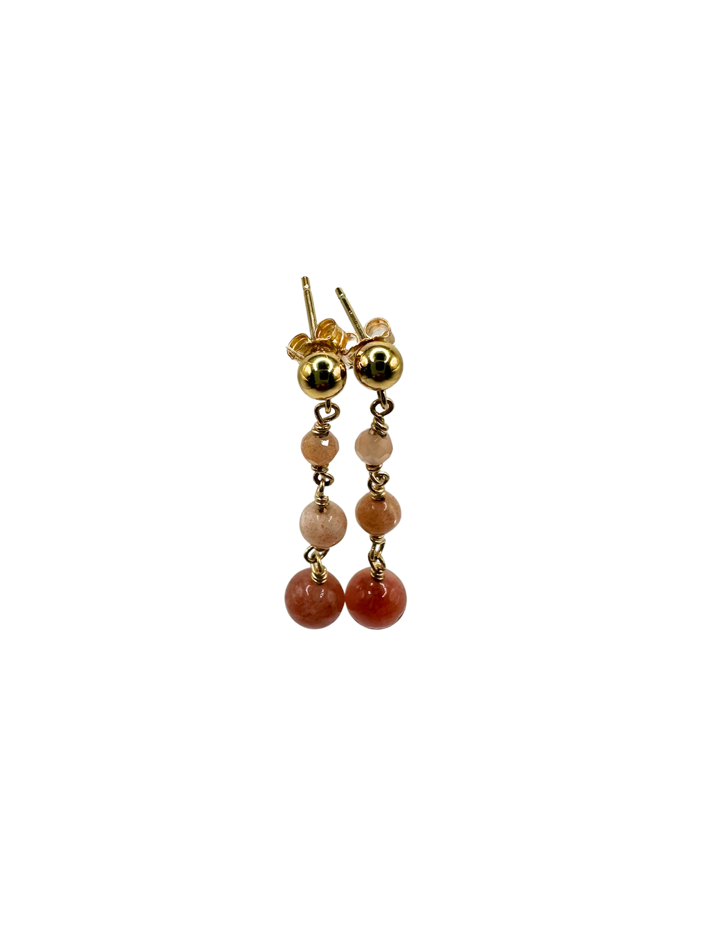 Gold Filled Sunstone - Dangle Stud
