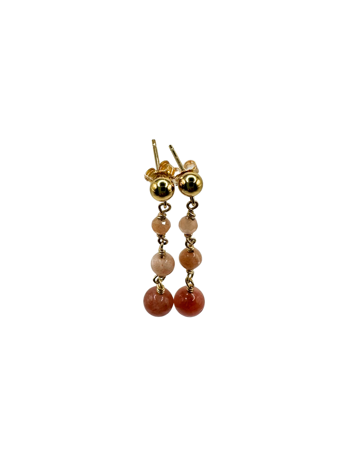 Gold Filled Sunstone - Dangle Stud