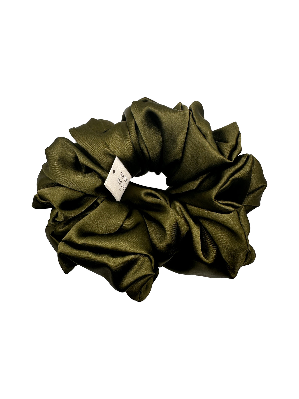 Dark Forest Green Satin Scrunchie