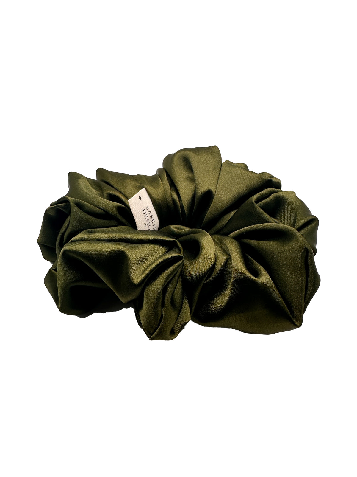 Dark Forest Green Satin Scrunchie