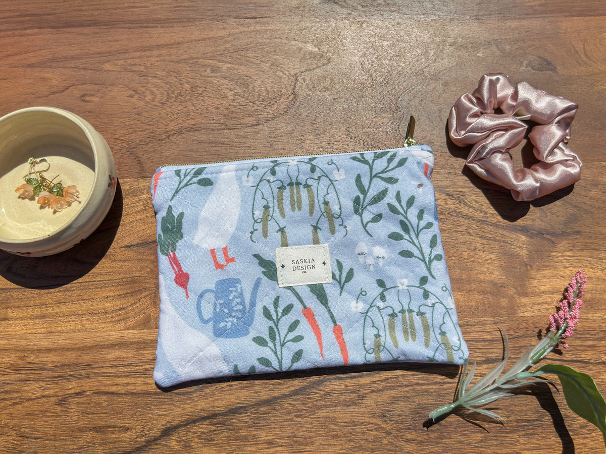 Silly Goose Quilted Zipper Pouch