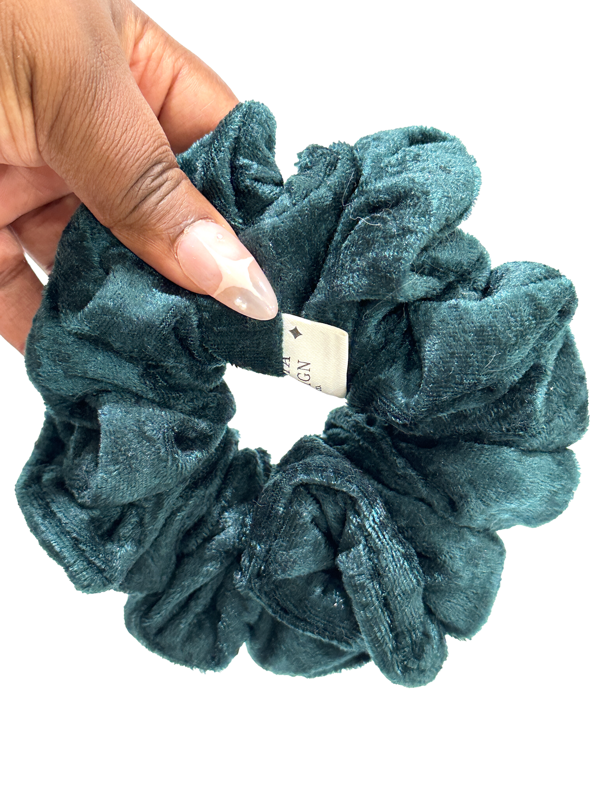 Green Ocean Velvet Scrunchie