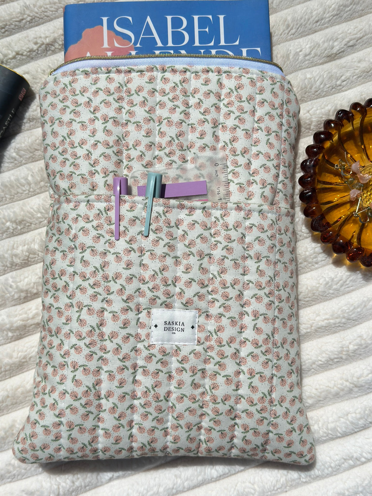 Dandelion Quilted Book Sleeve
