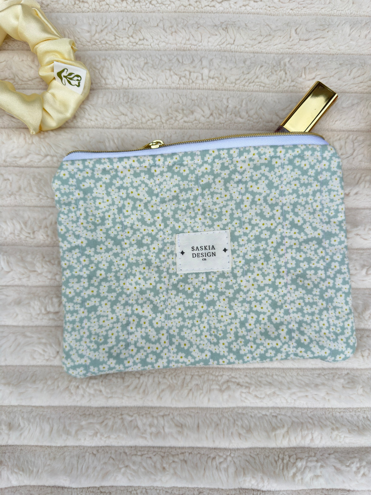 May Flower Quilted Zipper Pouch
