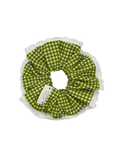 Green Gingham Lace Scrunchie