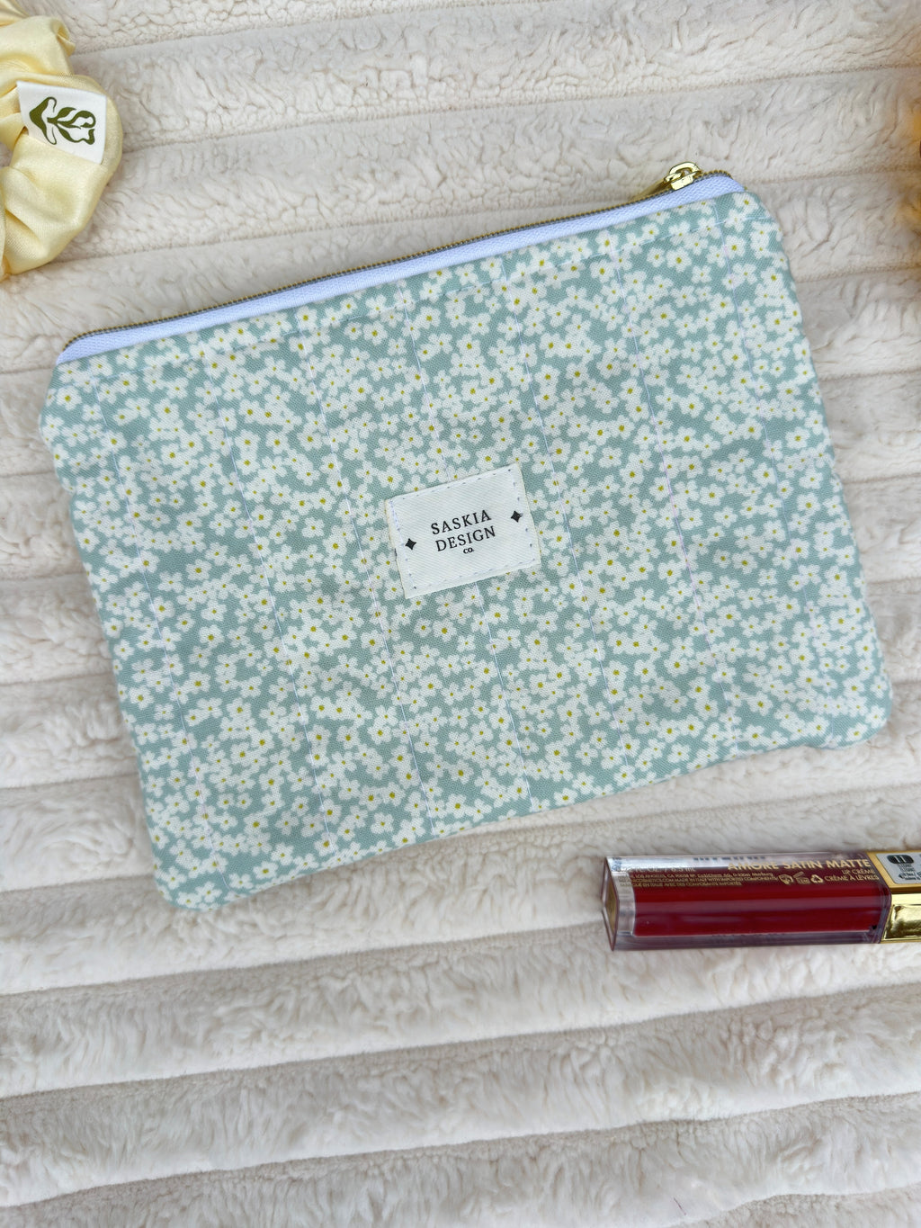 May Flower Quilted Zipper Pouch