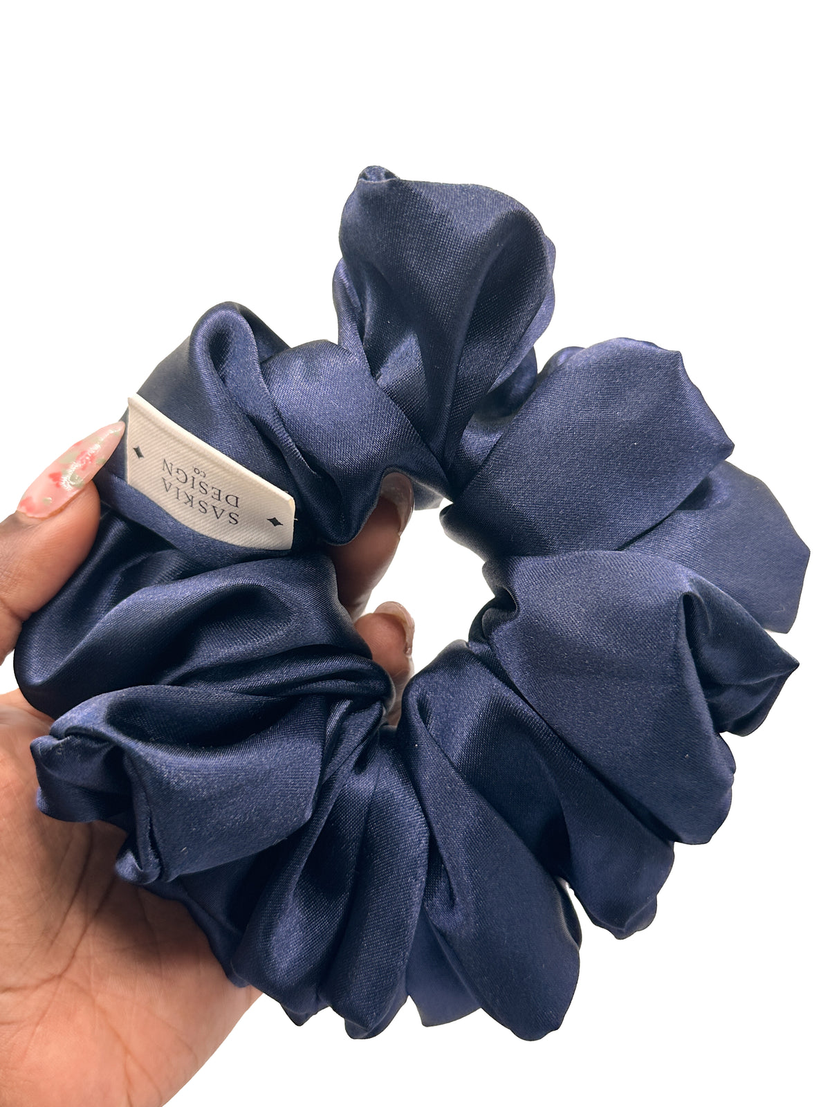 Midnight Satin Scrunchie