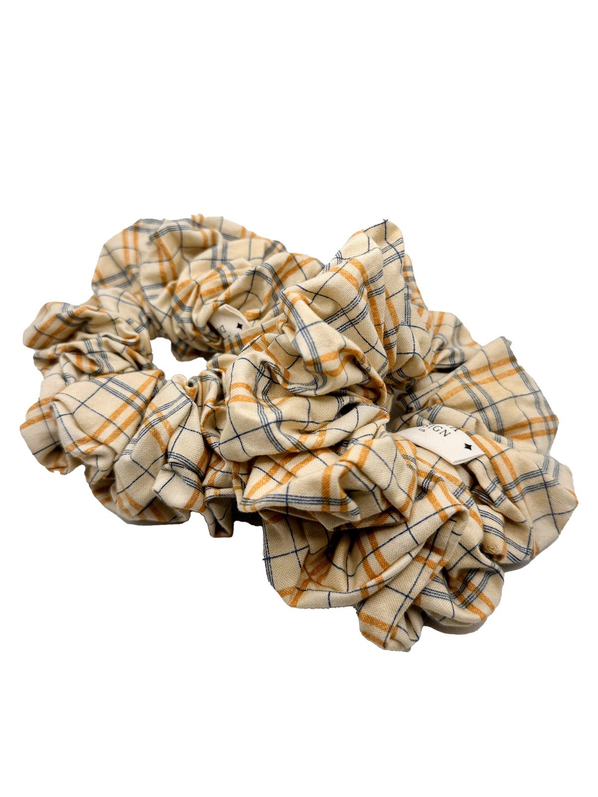 Toasty Beige Plaid Scrunchie