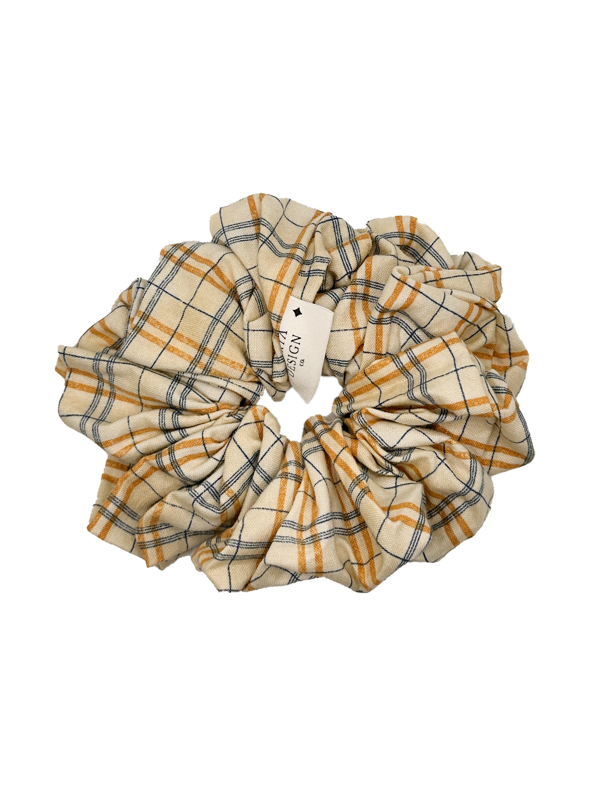 Toasty Beige Plaid Scrunchie