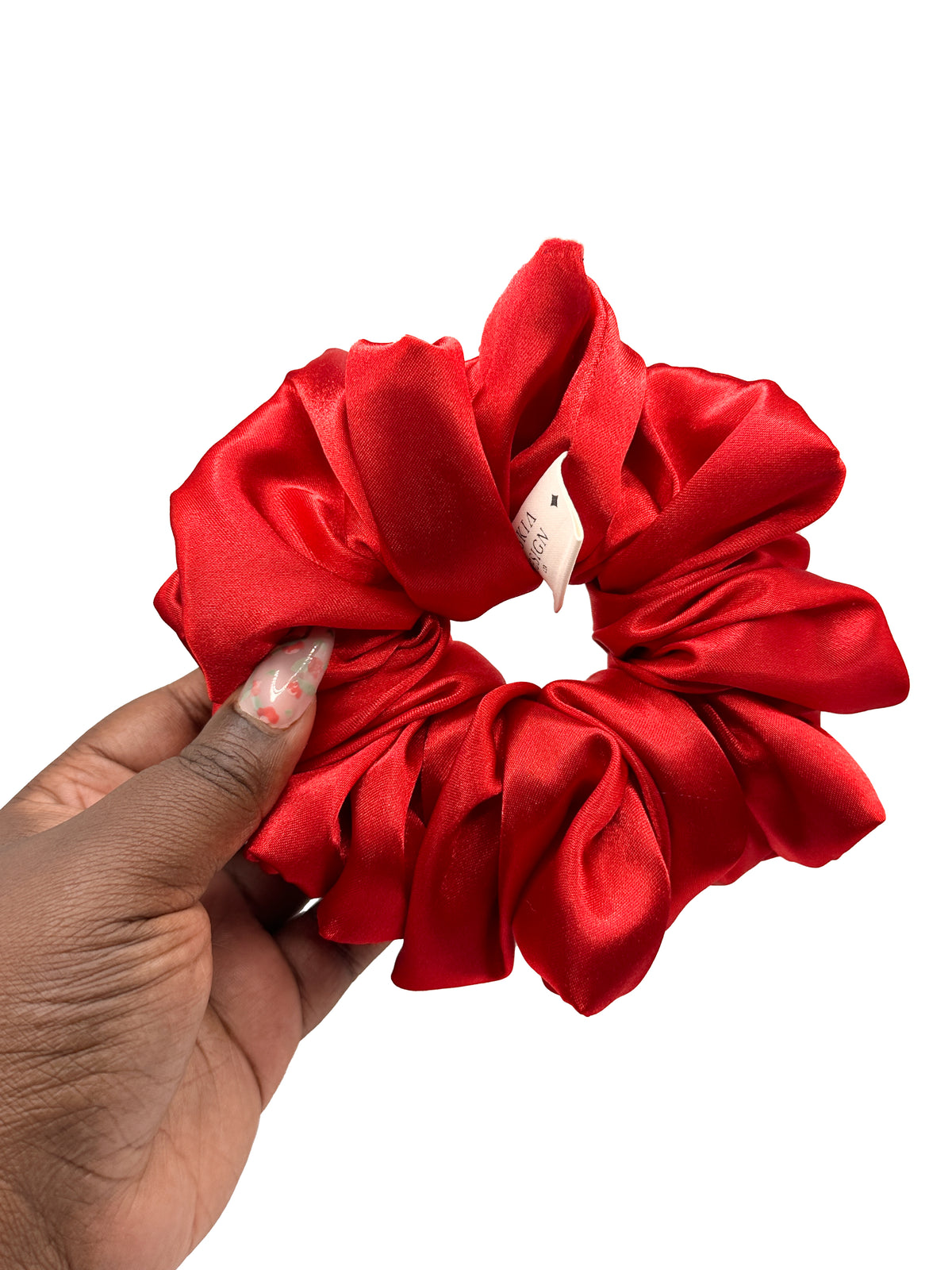 Cherry Satin Scrunchie