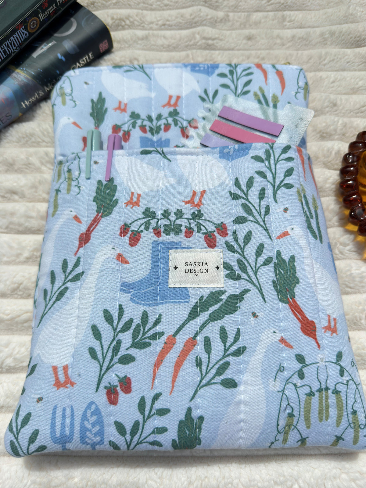 Silly Goose Quilted Book Sleeve