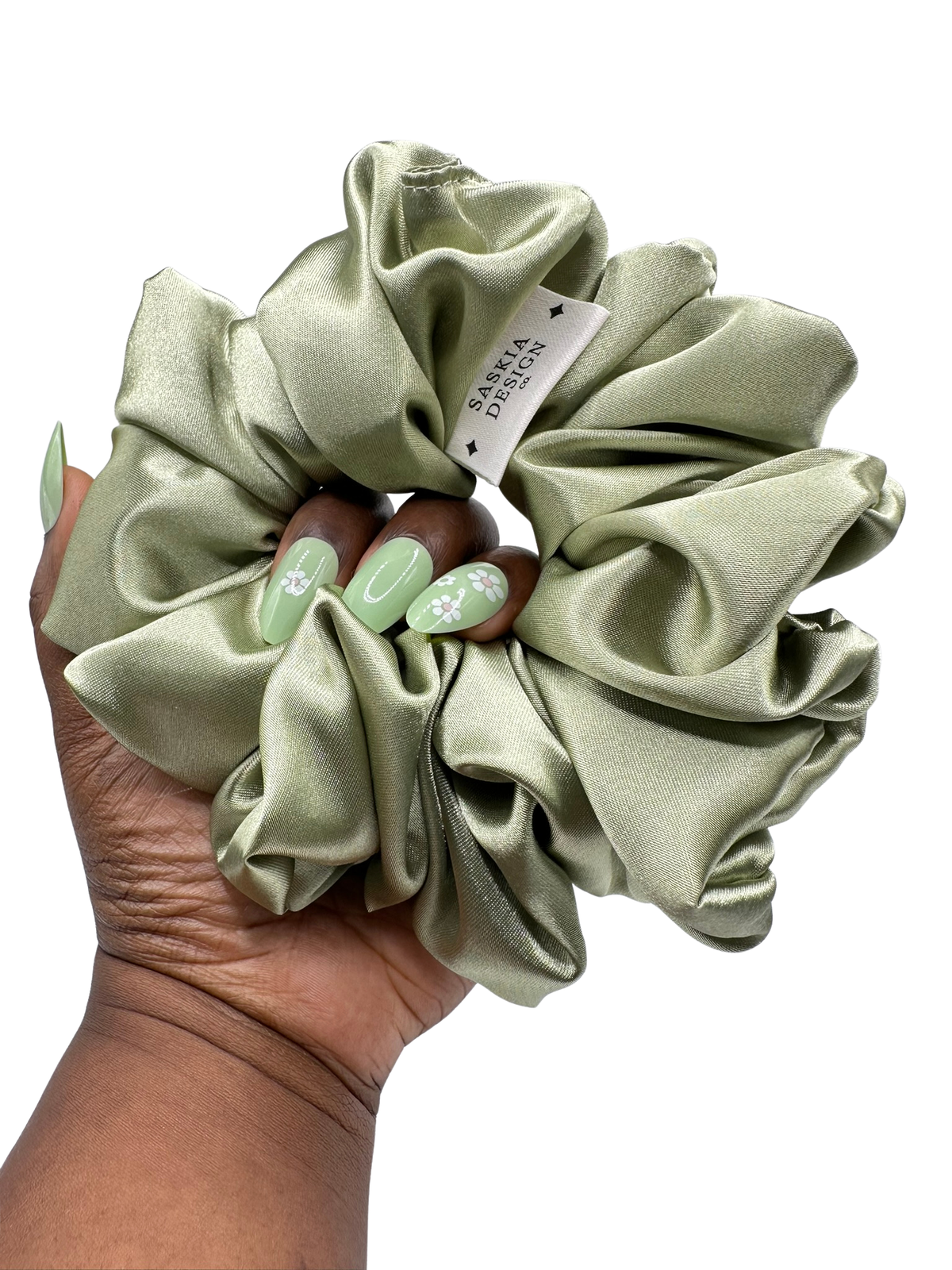 Sage Satin Scrunchie