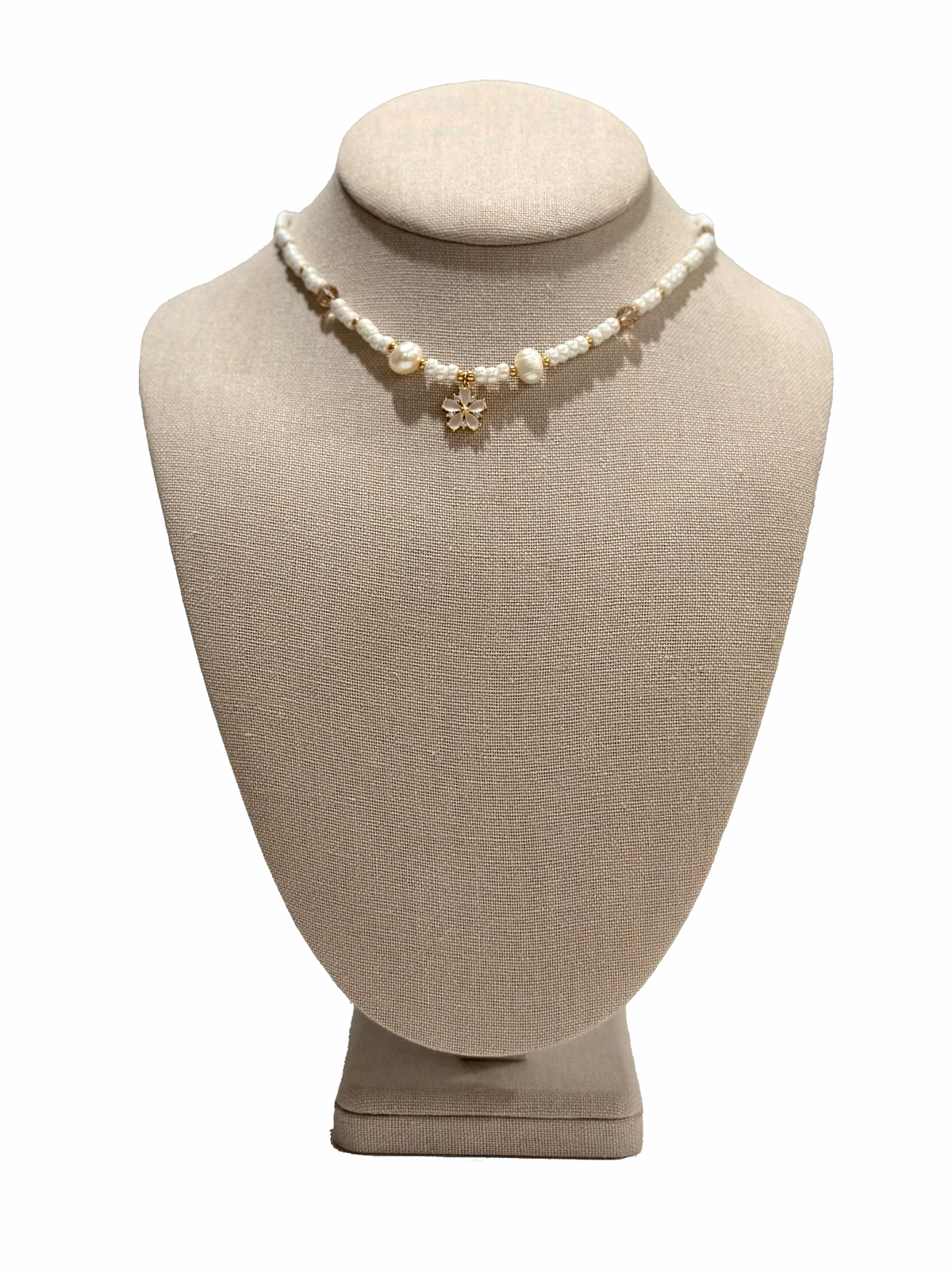 Beaded Pearl Sakura Choker