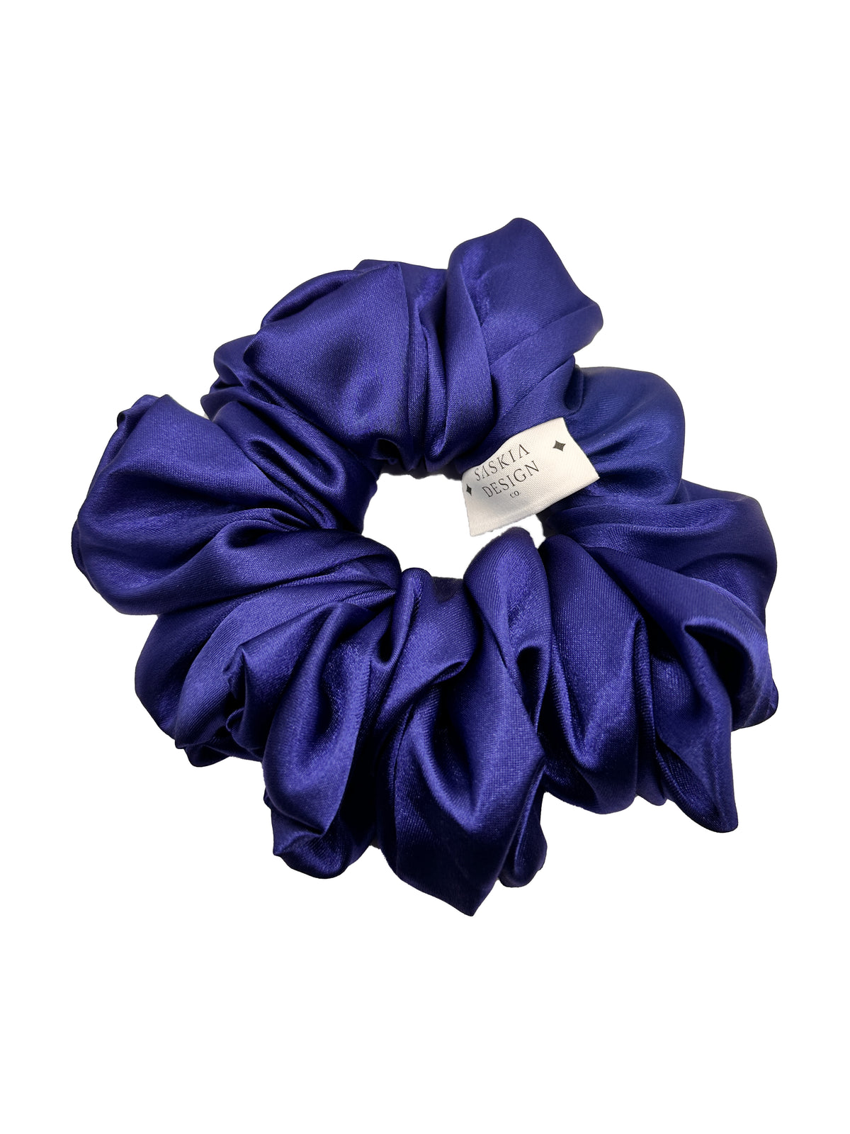 Sapphire Satin Scrunchie