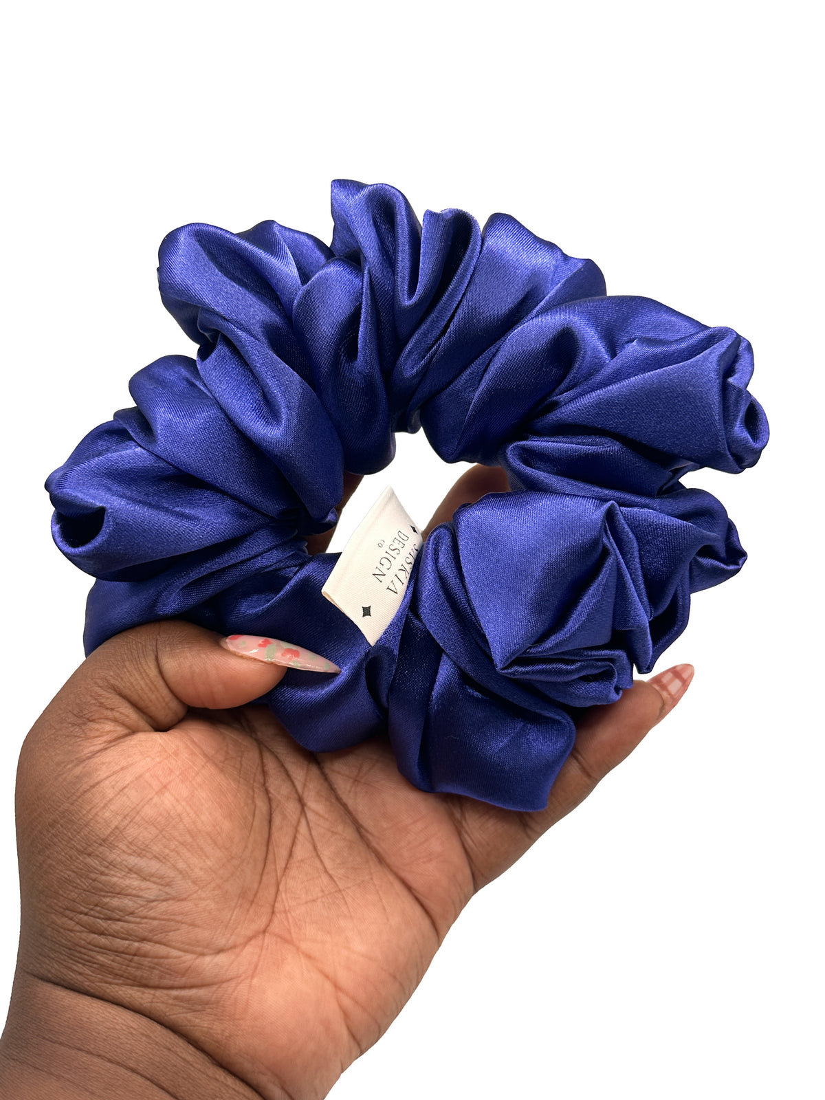 Sapphire Satin Scrunchie