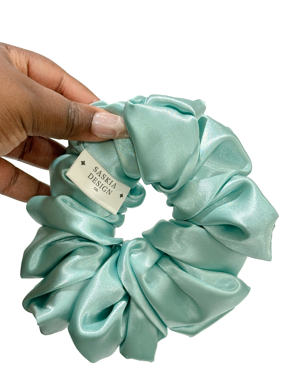 Mint Candy Satin Scrunchie