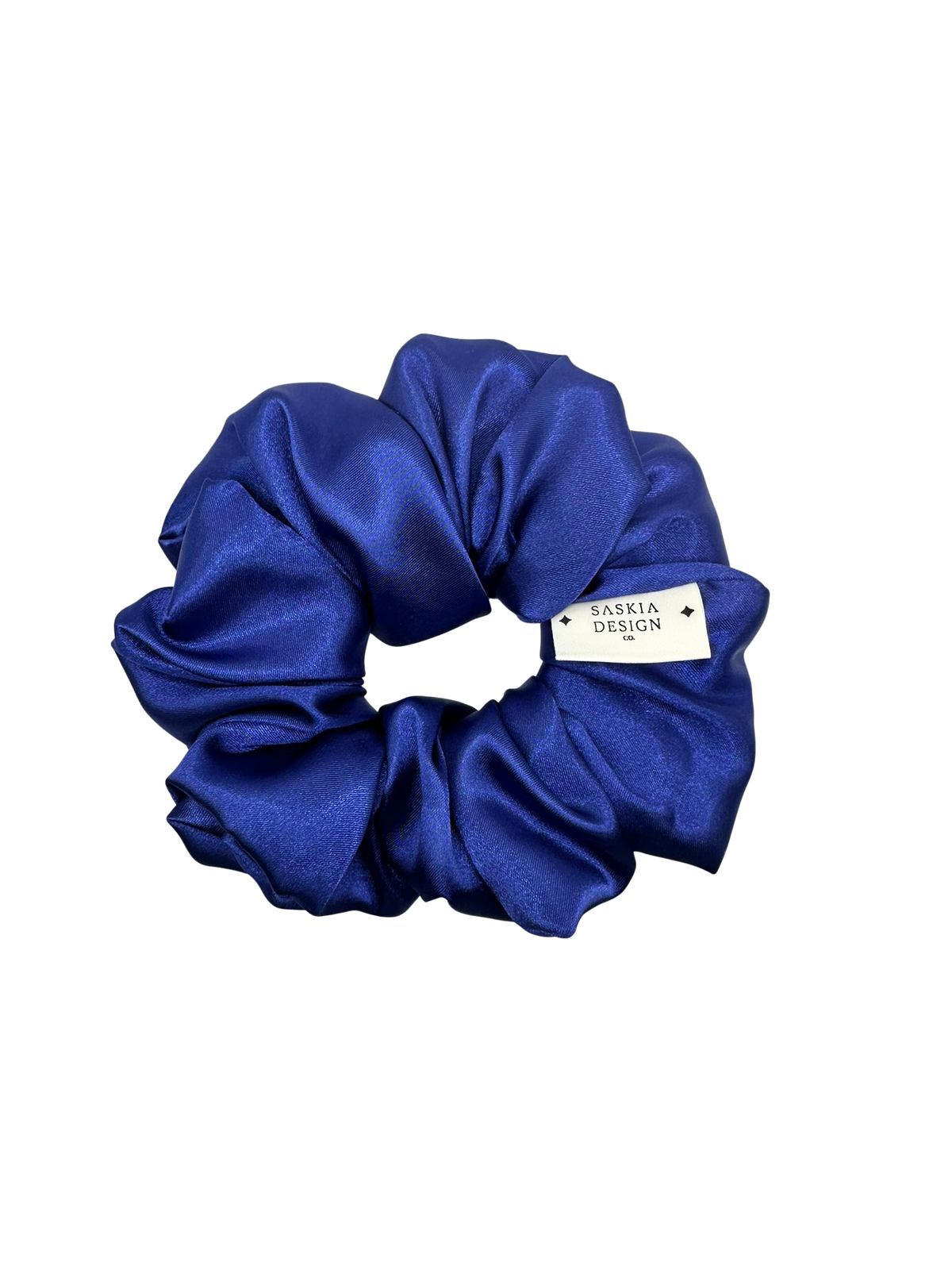 Sapphire Satin Scrunchie