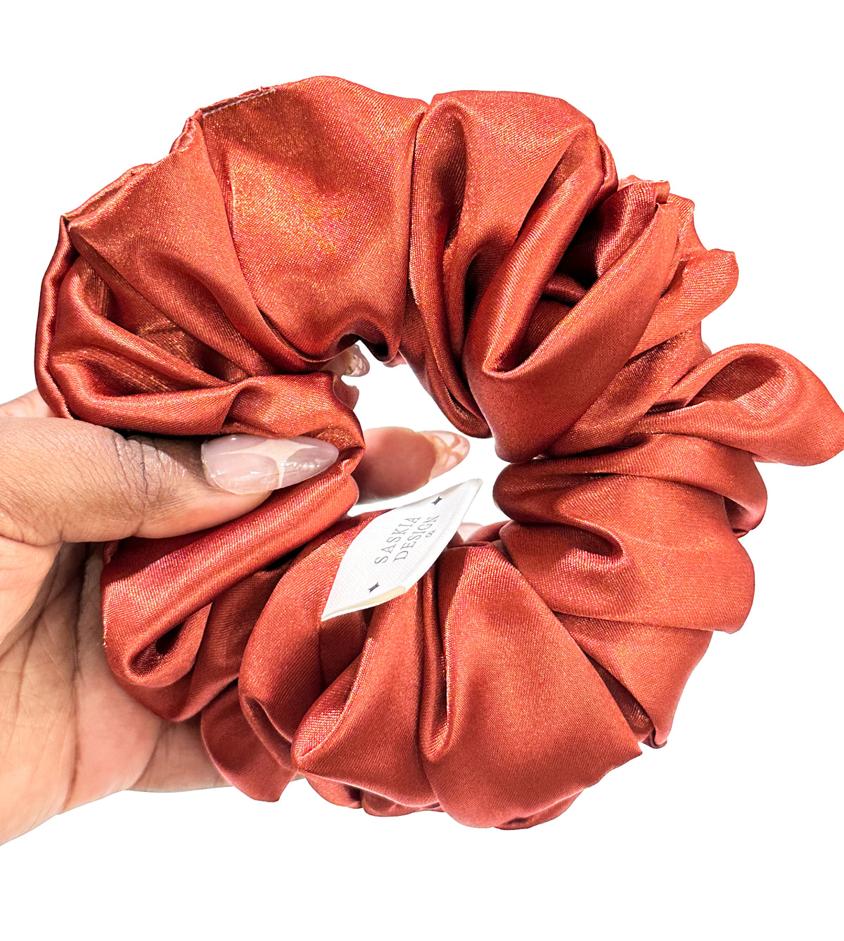 Cinnamon Satin Scrunchie