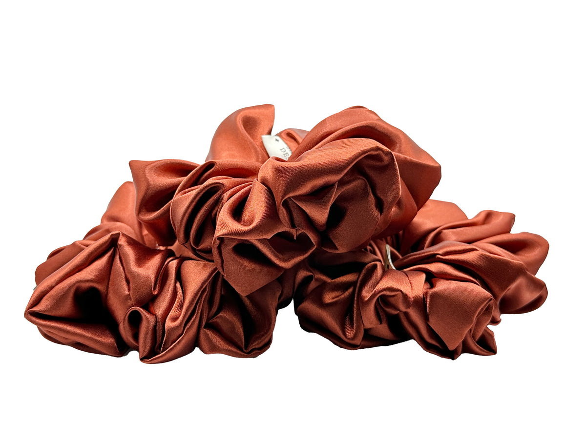 Cinnamon Satin Scrunchie